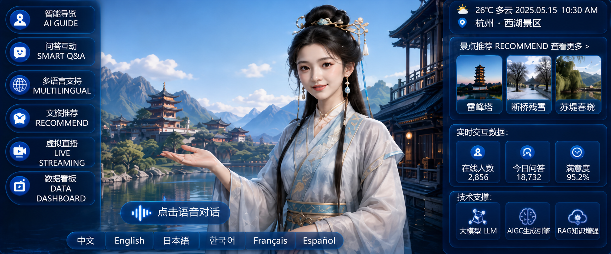 文旅数字人智能导览平台界面